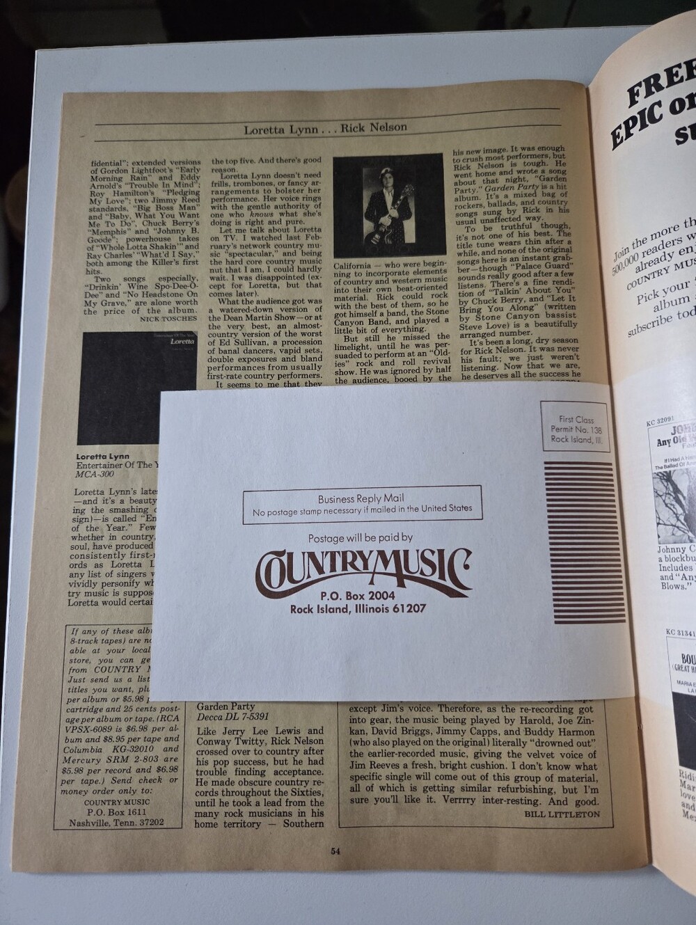 Vintage 1970s Country Music Magazine May 1973 Johnny Cash Cover - Picture 5 of 9